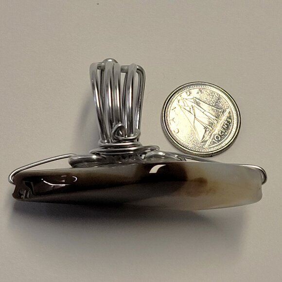 Agate Statement Ring Adjustable Band Handmade Semi Precious Ring - Picture 4 of 10